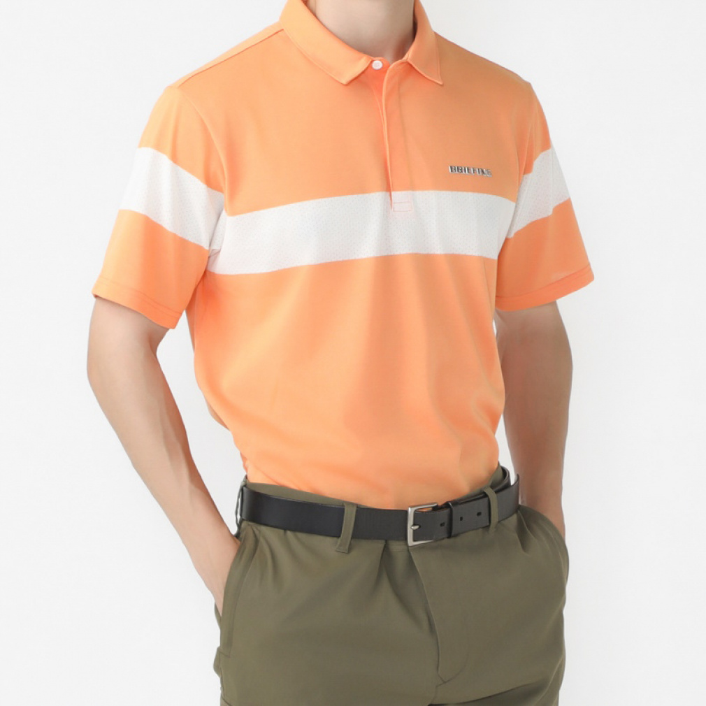 u[tBO StEFA Vc t  MS PANEL MESH SHIRT RELAXED FIT (BRG241M60) Y BRIEFING