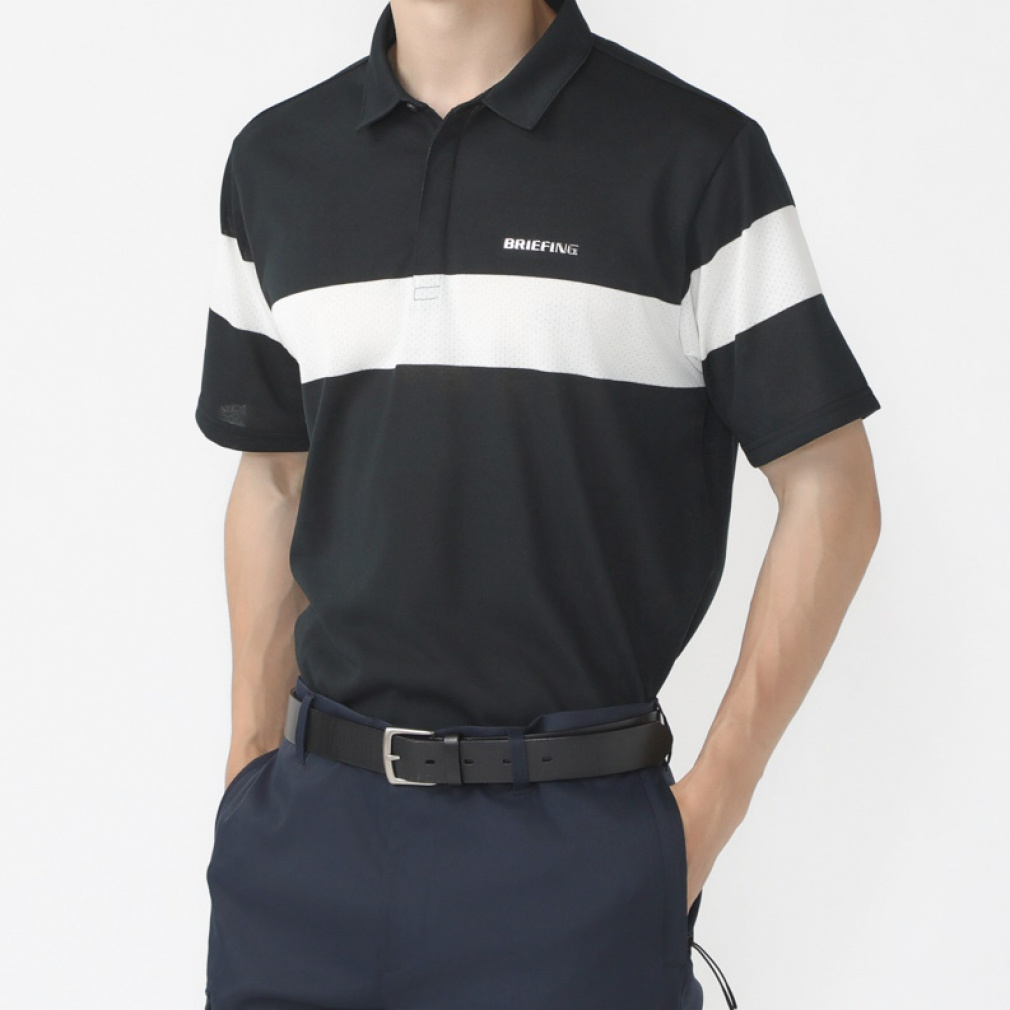 u[tBO StEFA Vc t  MS PANEL MESH SHIRT RELAXED FIT (BRG241M60) Y BRIEFING