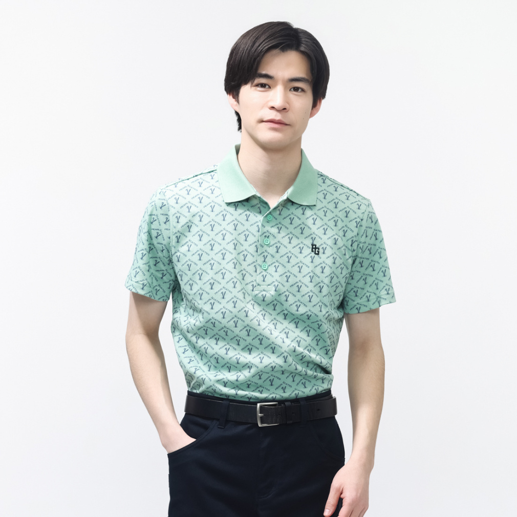 ロゴうさぎアーガイル柄プリント 30/-ベア鹿の子 0536160204(カーキ-M)