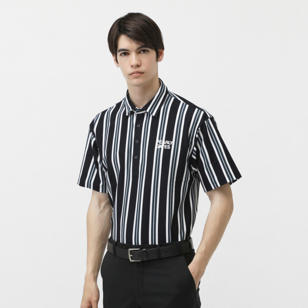 PEARLY GATES ストライプシャツ サイズ5 PEARLY GATES ストライプ ゴルフシャツ サイズ5 PEARLY GATES