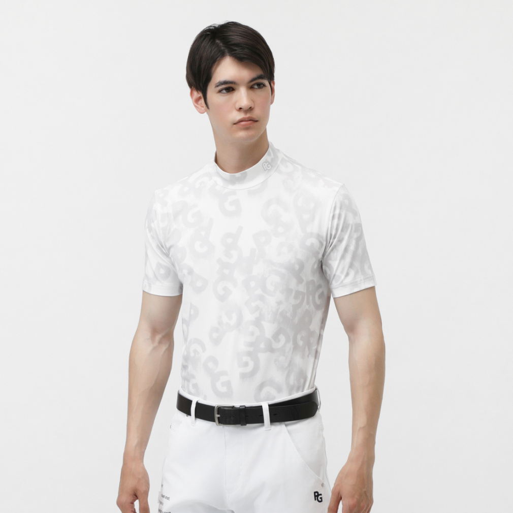 パーリーゲイツ インナーシャツ　ゴルフ パーリーゲイツ ゴルフウェア 半袖シャツ 春 夏 PGロゴデニム柄Pe