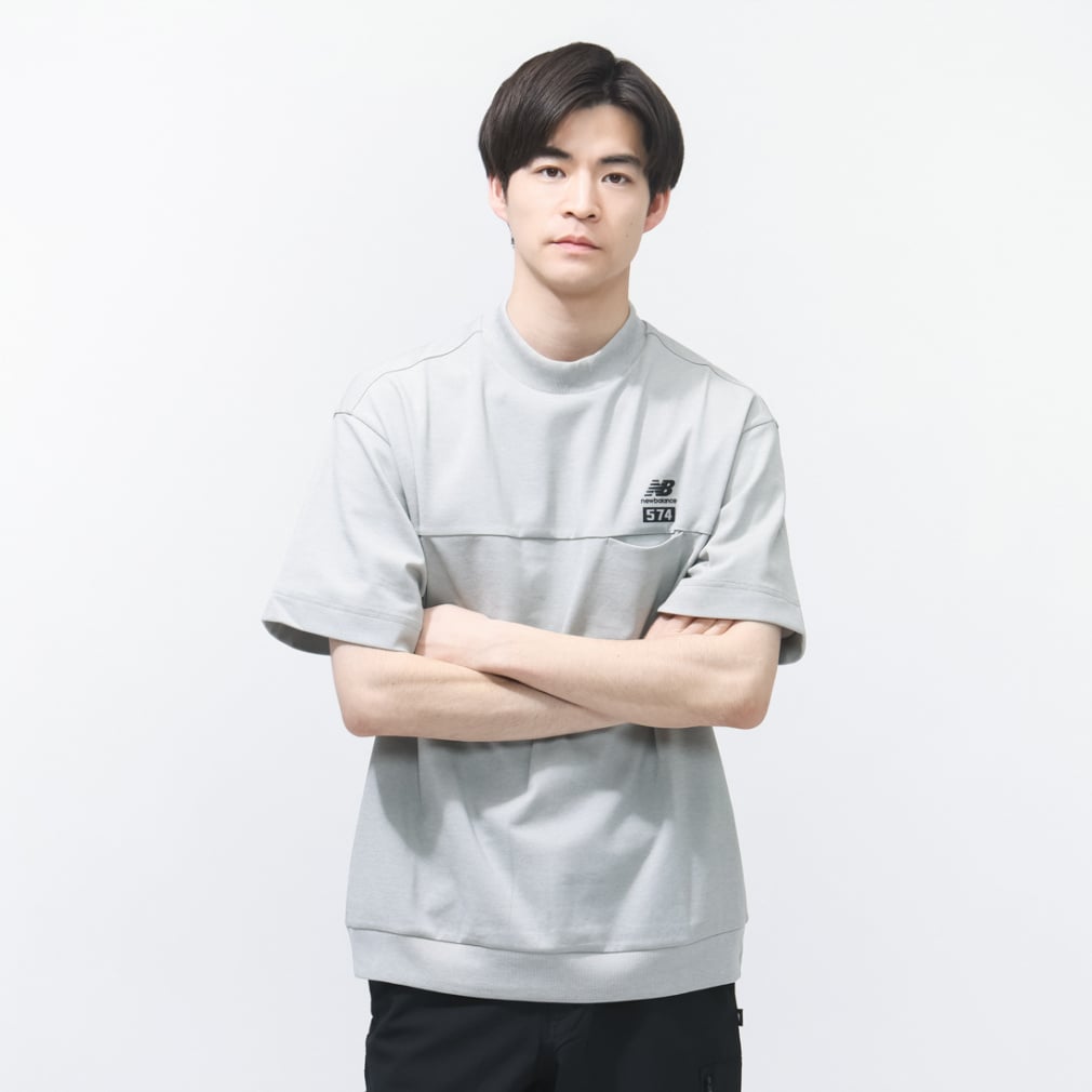 H/SLEEVE MOCK NECK PULLOVER 0126166016(グレー-S)