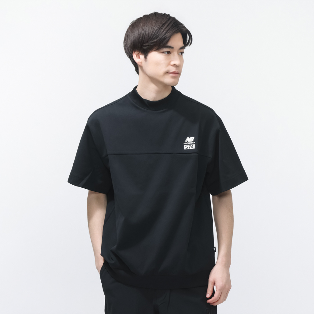 H/SLEEVE MOCK NECK PULLOVER 0126166016(ブラック-S)