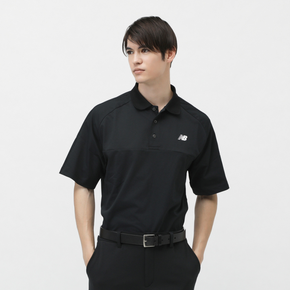 H/SLEEVE POLO SHIRT 0125160001(ブラック-M　メンズ)