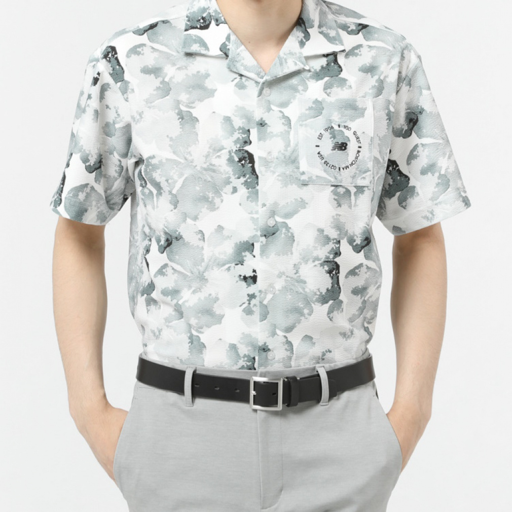 S/SLEEVE COLLAR SHIRT 0123168010(ブラック-M)