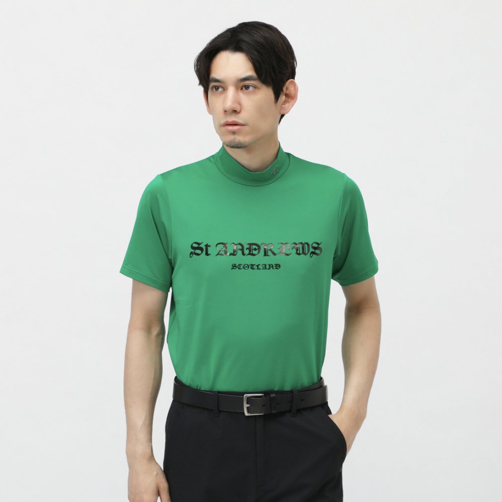 セントアンドリュース ゴルフウェア 半袖シャツ 春 夏 カチオンポリエステルベア天半袖ハイネック (0425167351) メンズ St ANDREWS