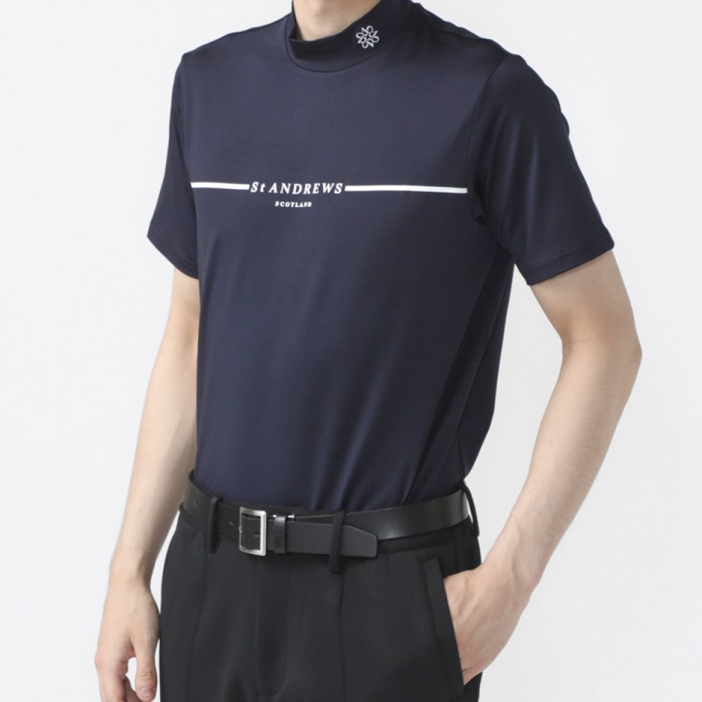 セントアンドリュース ゴルフウェア 半袖シャツ 春 夏 カチオンポリエステルベア天竺半袖ハイネック (0424167351) メンズ St ANDREWS