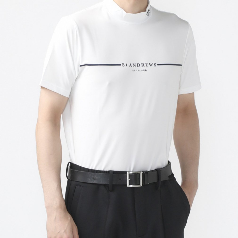 セントアンドリュース ゴルフウェア 半袖シャツ 春 夏 カチオンポリエステルベア天竺半袖ハイネック (0424167351) メンズ St ANDREWS