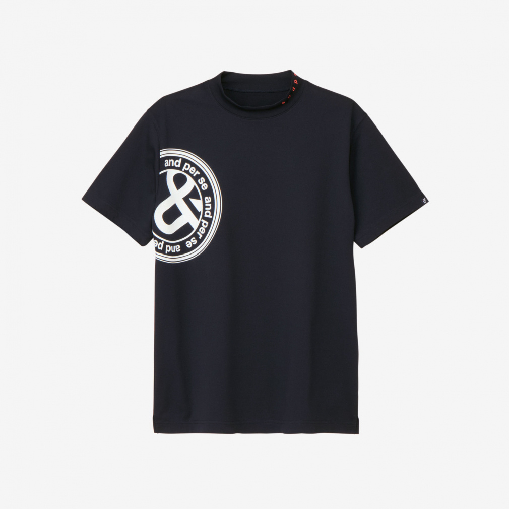 SWING DRY メッシュ半袖モックネックシャツ AMS9566V2(ネイビー-M)