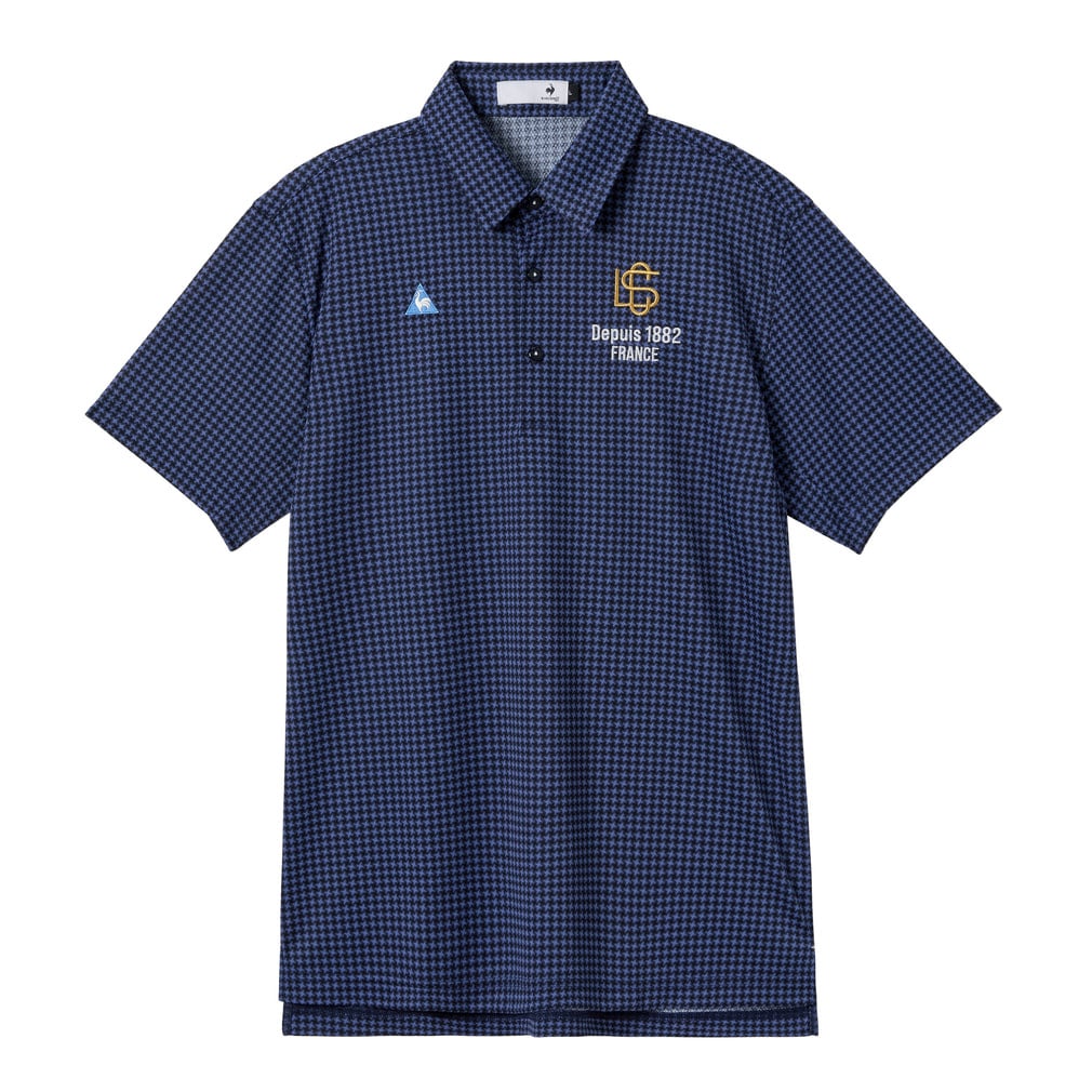 【アルペン別注】ストレスマッピングミニ千鳥半袖シャツ LG6SHSA7M(ネイビー-M)