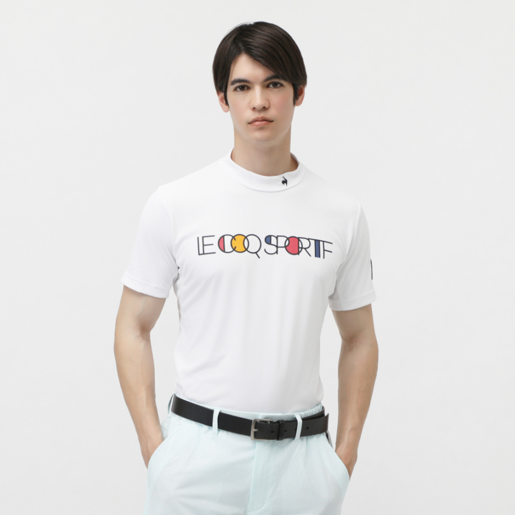 ルコックスポルティフ ゴルフ ゴルフウェア 半袖シャツ 春 夏 カラーブロック柄モックネック半袖シャツ (LG5SHS51M) メンズ le coq sportif GOLF