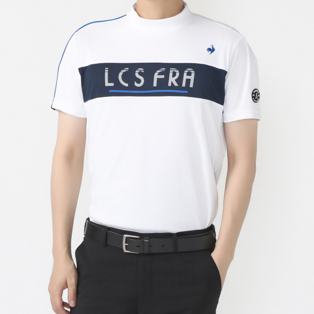 ルコックスポルティフ ゴルフ ゴルフウェア 半袖シャツ 春 夏 【ストレッチフォーサー】切替デザインモックネックシャツ (QGMXJA13) メンズ le coq sportif GOLF