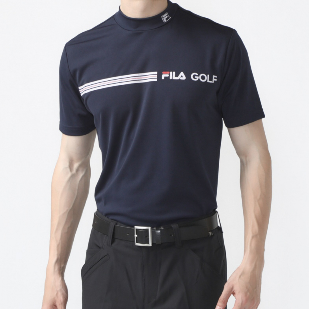 フィラ ゴルフウェア 半袖シャツ 春 夏 モックネック半袖シャツ無地 (742678Y) FILA