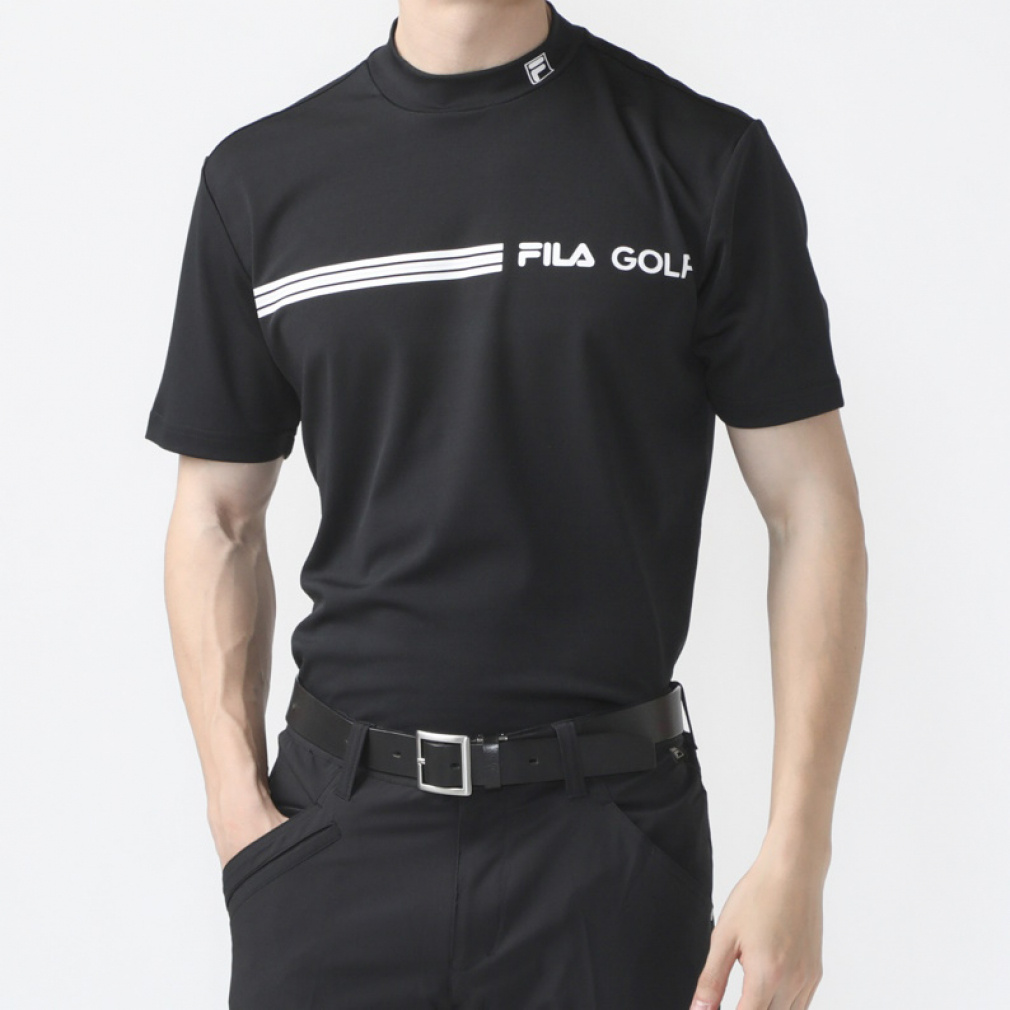 フィラ ゴルフウェア 半袖シャツ 春 夏 モックネック半袖シャツ無地 (742678Y) FILA