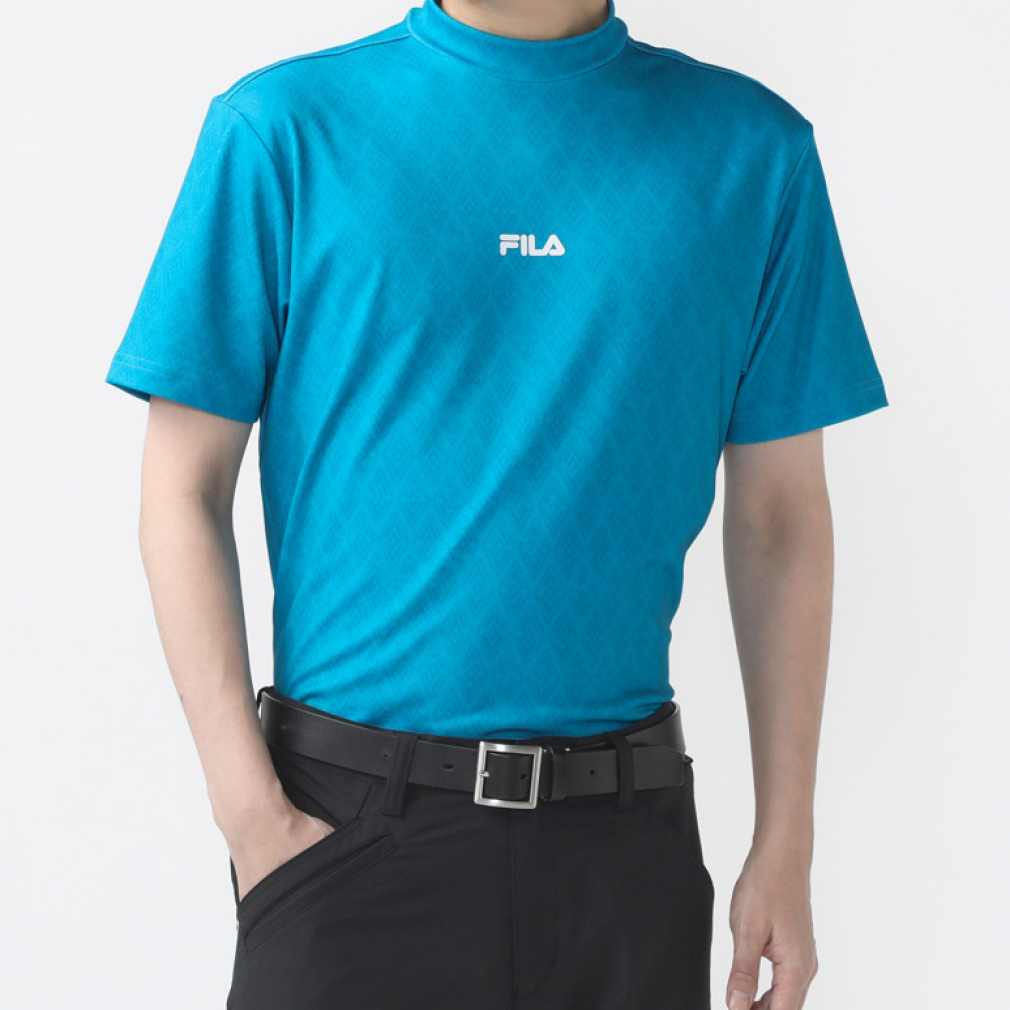 フィラ ゴルフウェア 半袖シャツ 春 夏 モックネック半袖シャツ柄 (742679Y) FILA