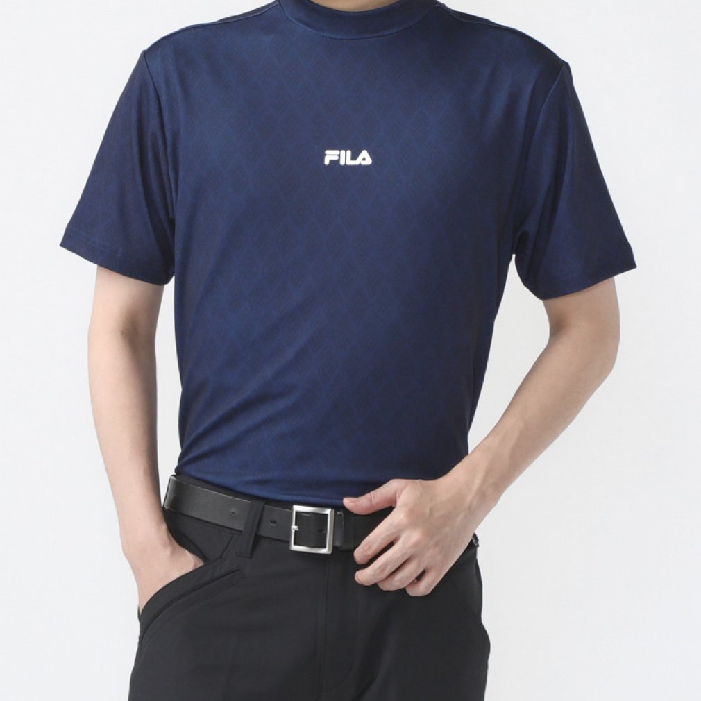 フィラ ゴルフウェア 半袖シャツ 春 夏 モックネック半袖シャツ柄 (742679Y) FILA