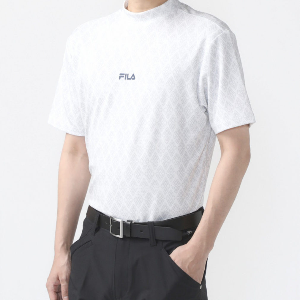 フィラ ゴルフウェア 半袖シャツ 春 夏 モックネック半袖シャツ柄 (742679Y) FILA