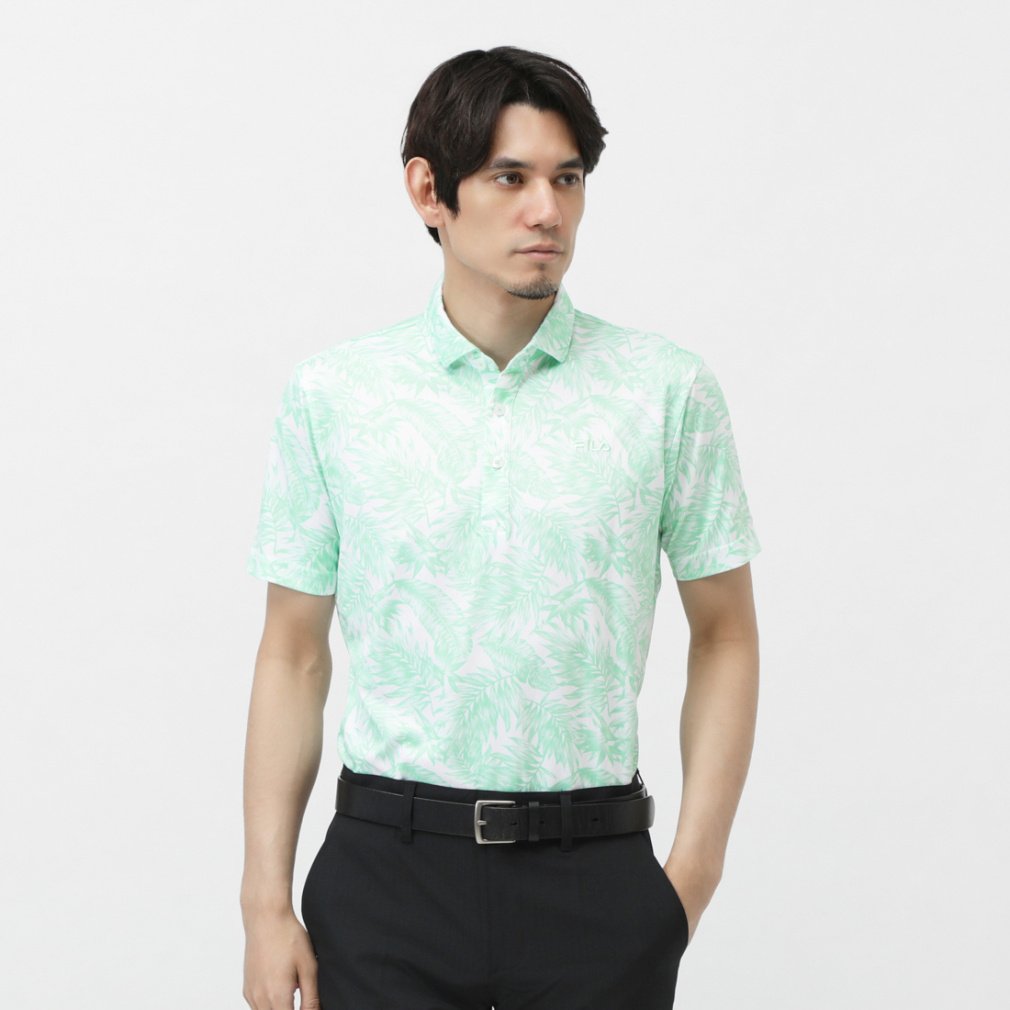 フィラ ゴルフウェア 半袖シャツ 春 夏 ボタニカルPT半袖シャツ (744606) メンズ FILA