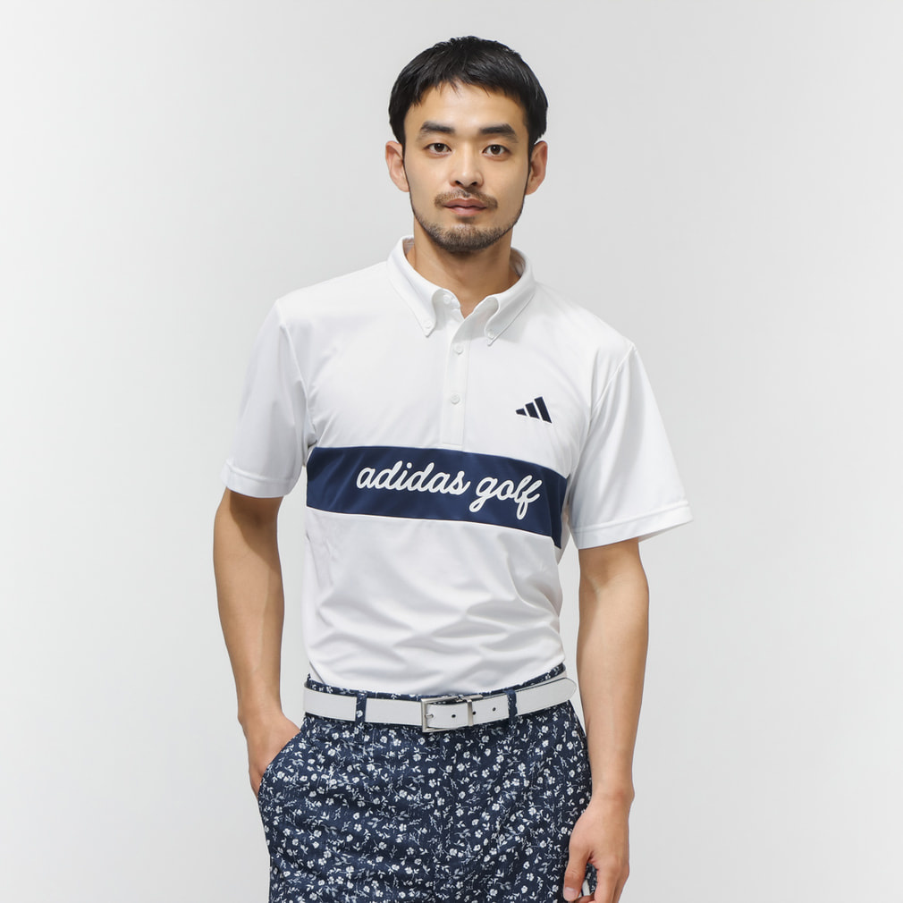 アディダス ゴルフウェア 半袖シャツ 春 夏 カラーブロックSSシャツ