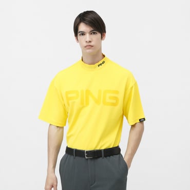 ダブルメッシュ半袖ハイネックシャツ 6215167309(イエロー-S　メンズ)