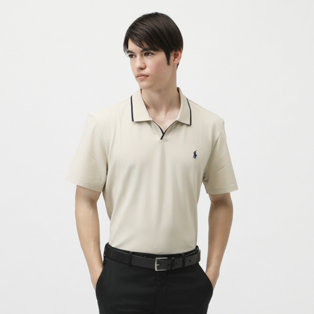 ポロシャツ テーラード フィット ハウンドトゥース ポロシャツ メンズ STYLE2833ハウンドトゥース半袖ポロシャツ