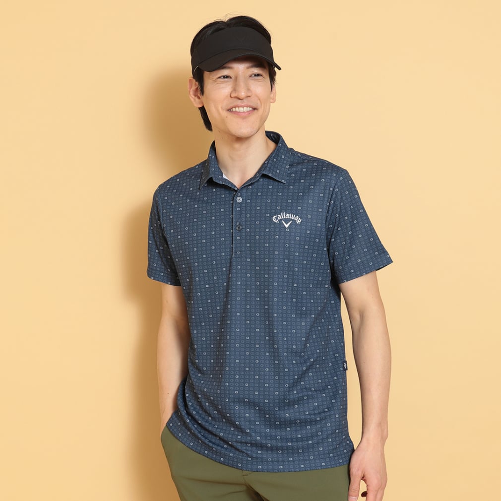 Callaway SHIRT C25134110ゴルフ/ウエア/メンズ キャロウェイ ゴルフウェア 半袖シャツ 春 夏 -3℃裏クールモノグラム