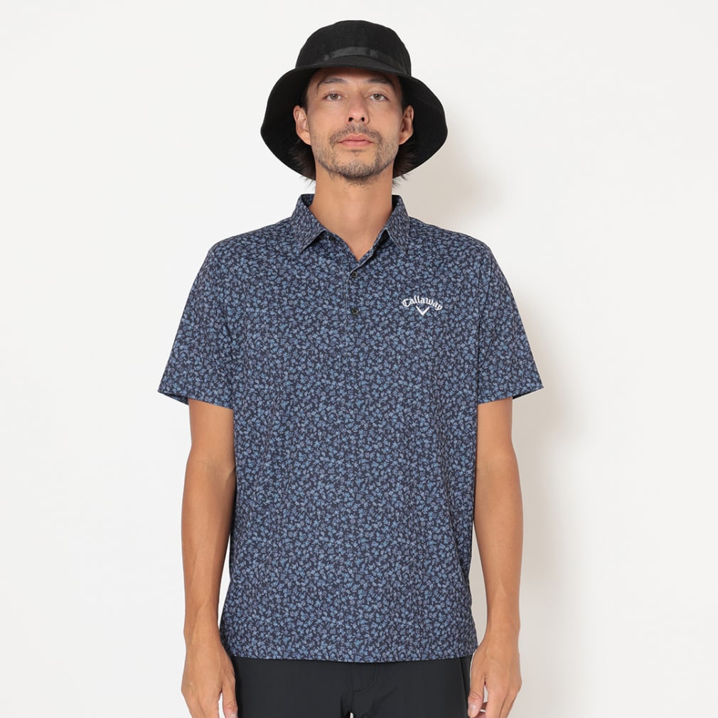 ミニカノコ小花総柄半袖シャツ C26134112(ネイビー-M)