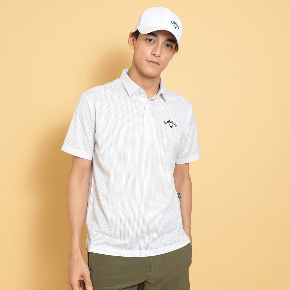 今季新作　CALLAWAY かざあなメッシュすトライププリントシャツ　LL かざあなメッシュストライププリントシャツ C25134118｜Alpen Online