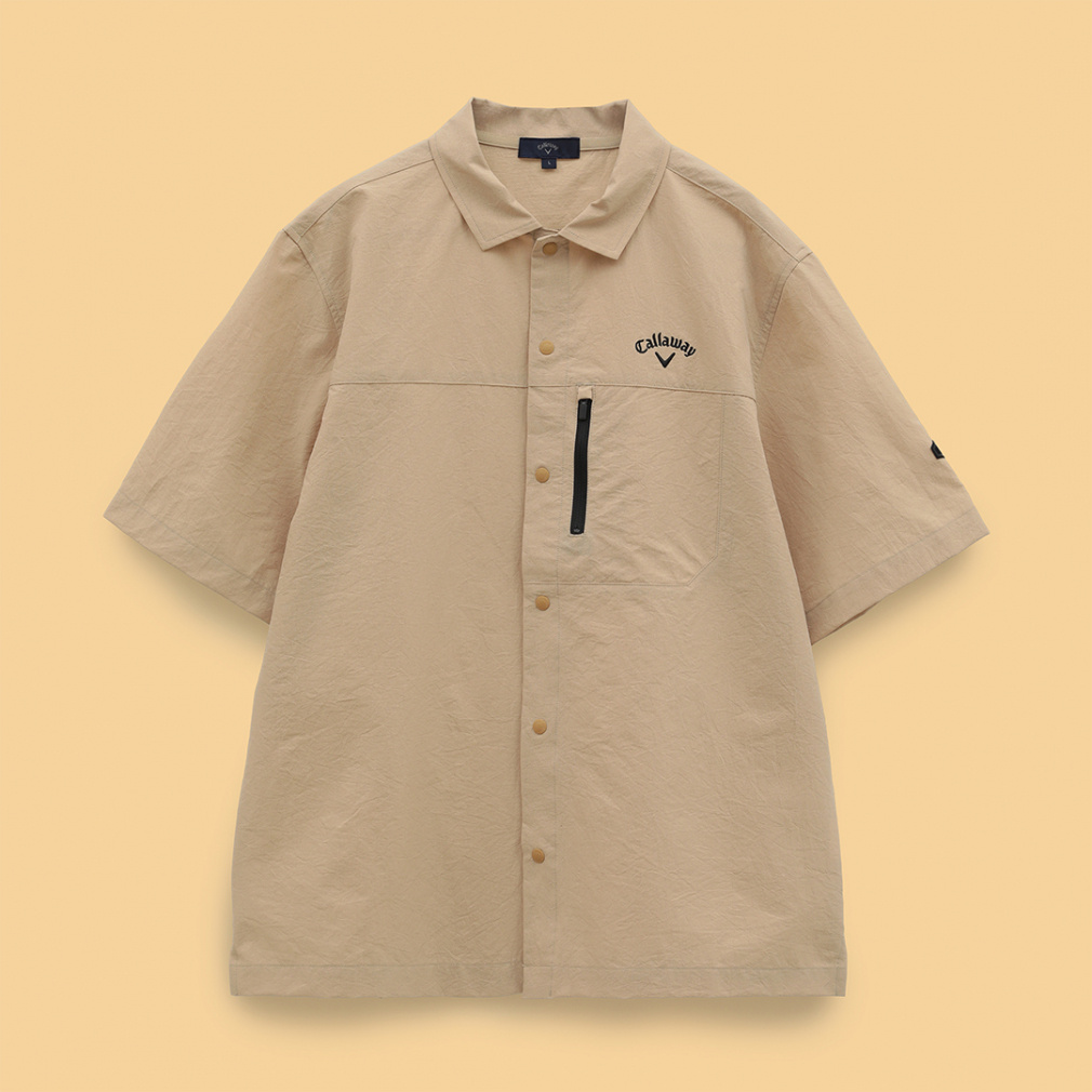 キャロウェイ ゴルフウェア 半袖シャツ 春 夏 8WAYストレッチドットエアフルオープンシャツ (C25134114) メンズ Callaway