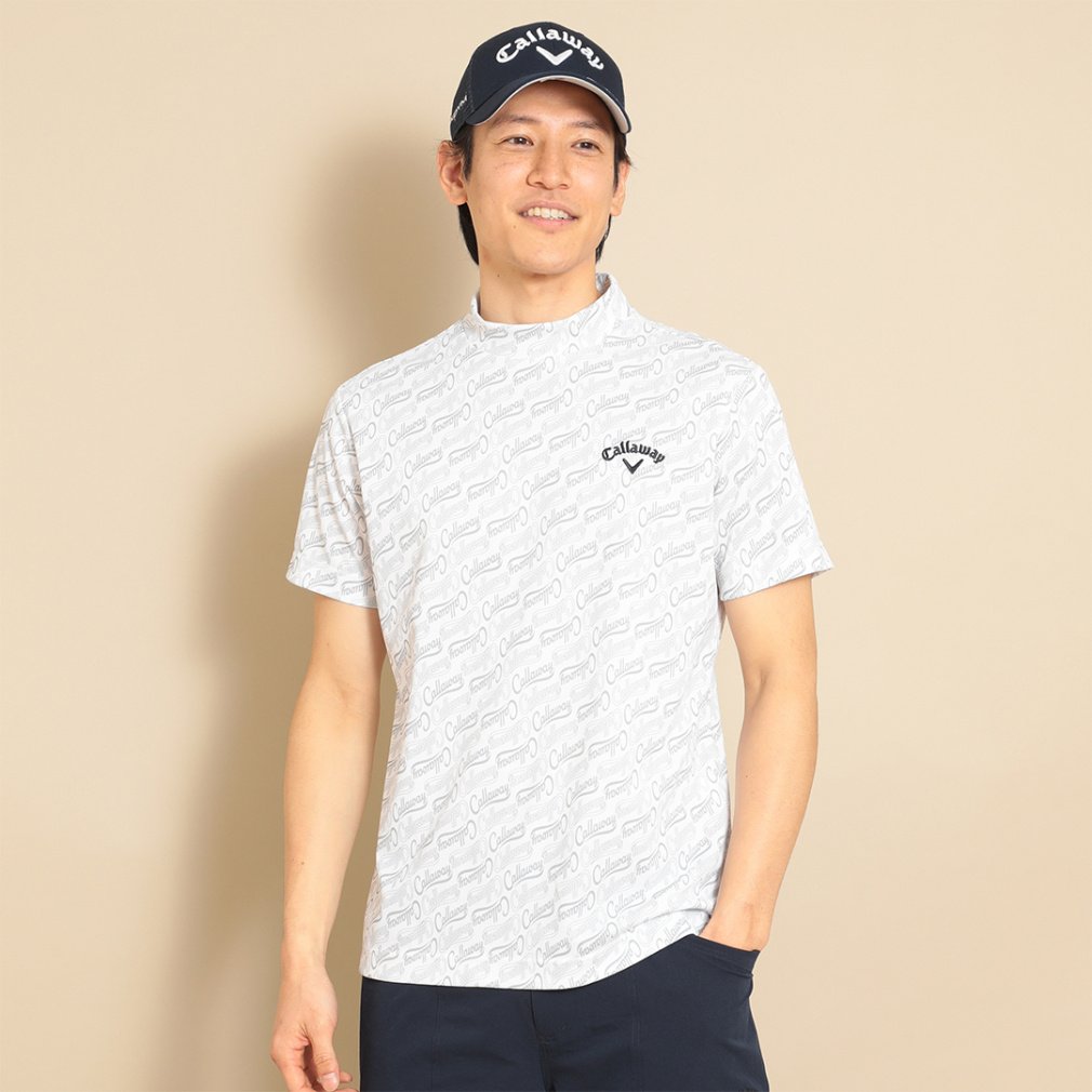 Callaway Men'sクールドライ 水彩画プリント カノコ 半袖Lサイズ