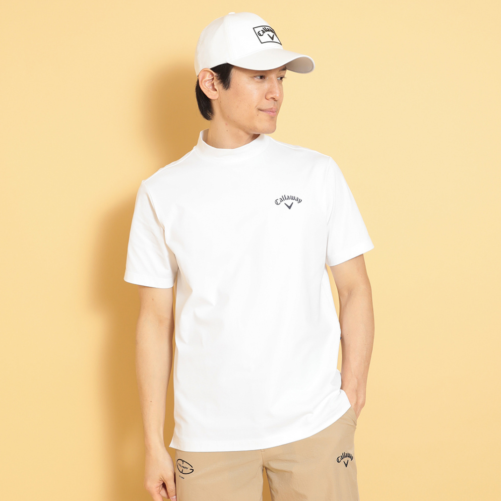 3℃裏クール天竺バックプリントモックネックシャツ C25134122