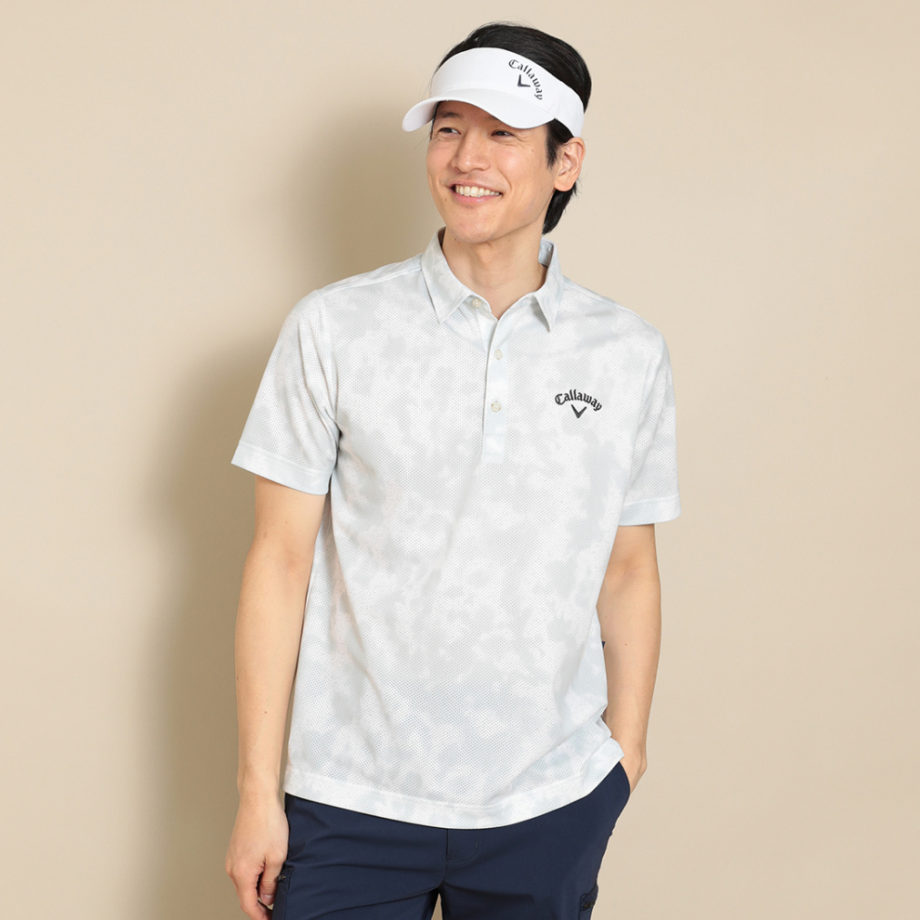 CallawayキャロウェイかざあなメッシュプリントシャツLLサイズ Callaway シャツ キャロウェイ かざあなメッシュストライプ