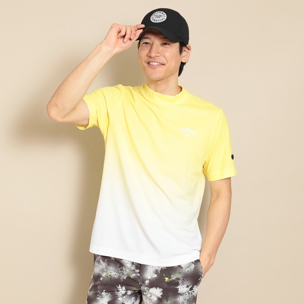 キャロウェイ ゴルフウェア 半袖シャツ 春 夏 裏クールグラデーション モックネックシャツ (C24134127) メンズ Callaway