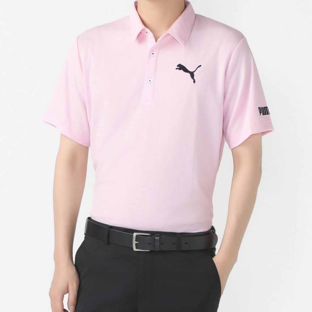 PUMA ピンク メッシュシャツ L ナビ X プーマ 2024 T シャツ PUMA グローイング ピンク