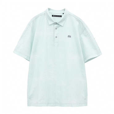 S/S Leaf Print Polo 7AL009(ブルー-M メンズ)