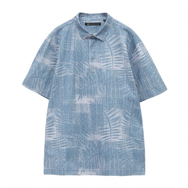 S/S Leaf Print Polo 7AL009(ネイビー-M メンズ)