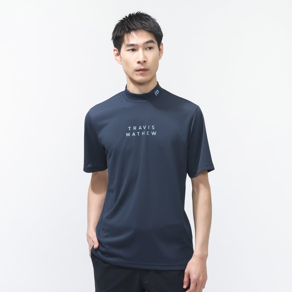 半袖ベーシックロゴモック 7AN030(ネイビー-M)