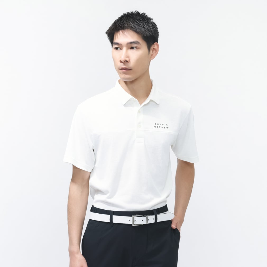 半袖ベーシックロゴポロ 7AN034(ホワイト-M)