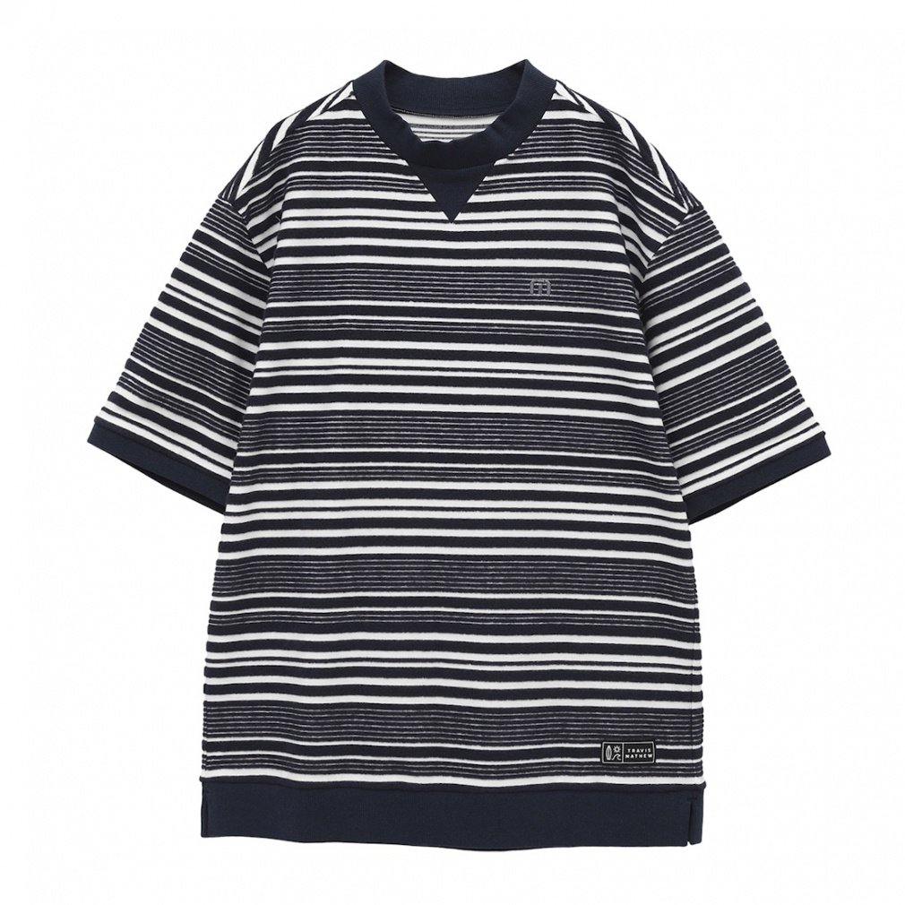 トラヴィスマシュー ゴルフウェア 半袖シャツ 春 夏 S/S Pile Border Relax Mock (7AL015) メンズ TravisMathew