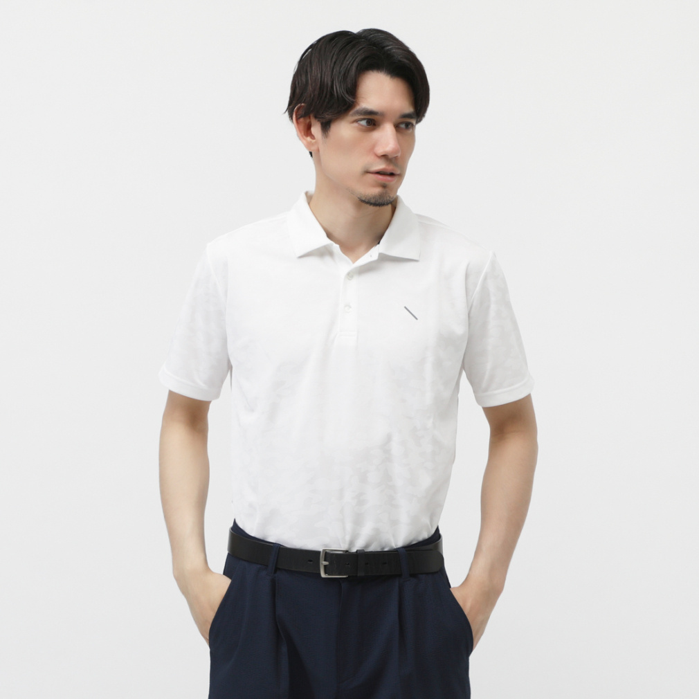 SS Jaquard Polo shirt BGM15020(ホワイト-M)