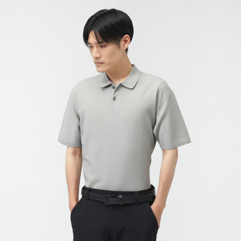 半袖ニット TR-1H1575P(ライトグレー-M)