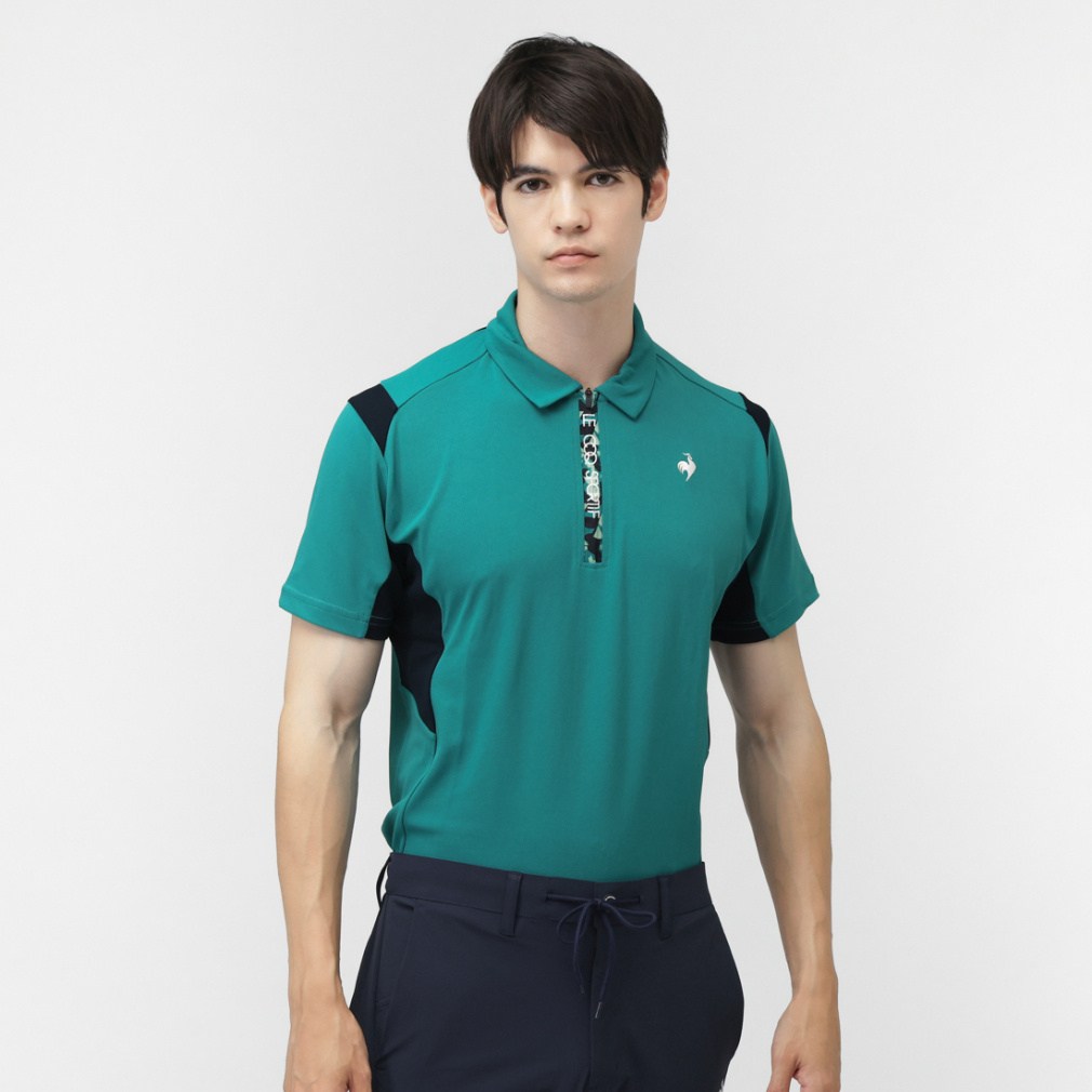 ルコックスポルティフ ゴルフ ゴルフウェア 半袖シャツ 秋 冬 無地ハーフジップ半袖シャツ (LG5FHS80M) メンズ le coq sportif GOLF