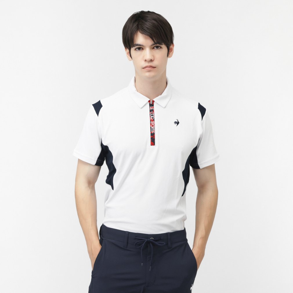 ルコックスポルティフ ゴルフ ゴルフウェア 半袖シャツ 秋 冬 無地ハーフジップ半袖シャツ (LG5FHS80M) メンズ le coq sportif GOLF