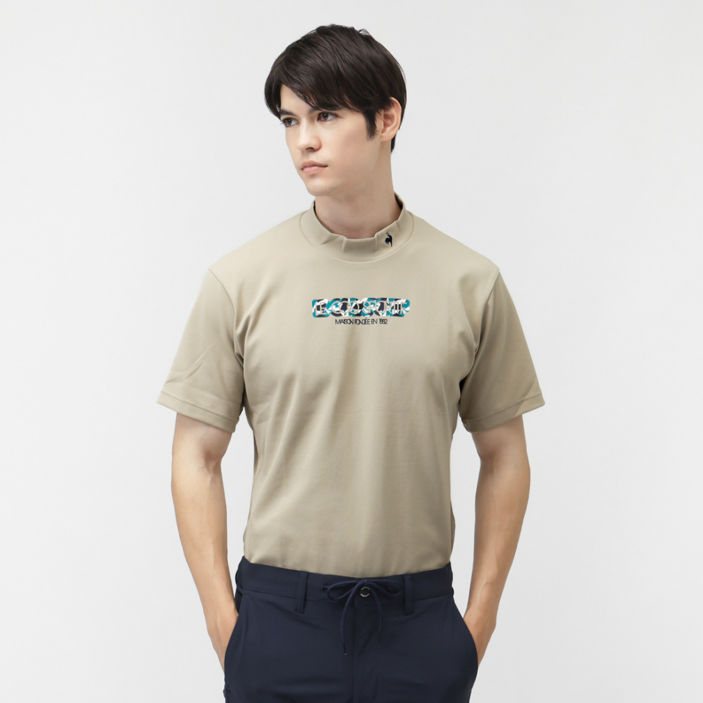 ルコックスポルティフ ゴルフ ゴルフウェア 半袖シャツ 秋 冬 ロゴプリントモックネックミドラーシャツ (LG5FHS50M) メンズ le coq sportif GOLF