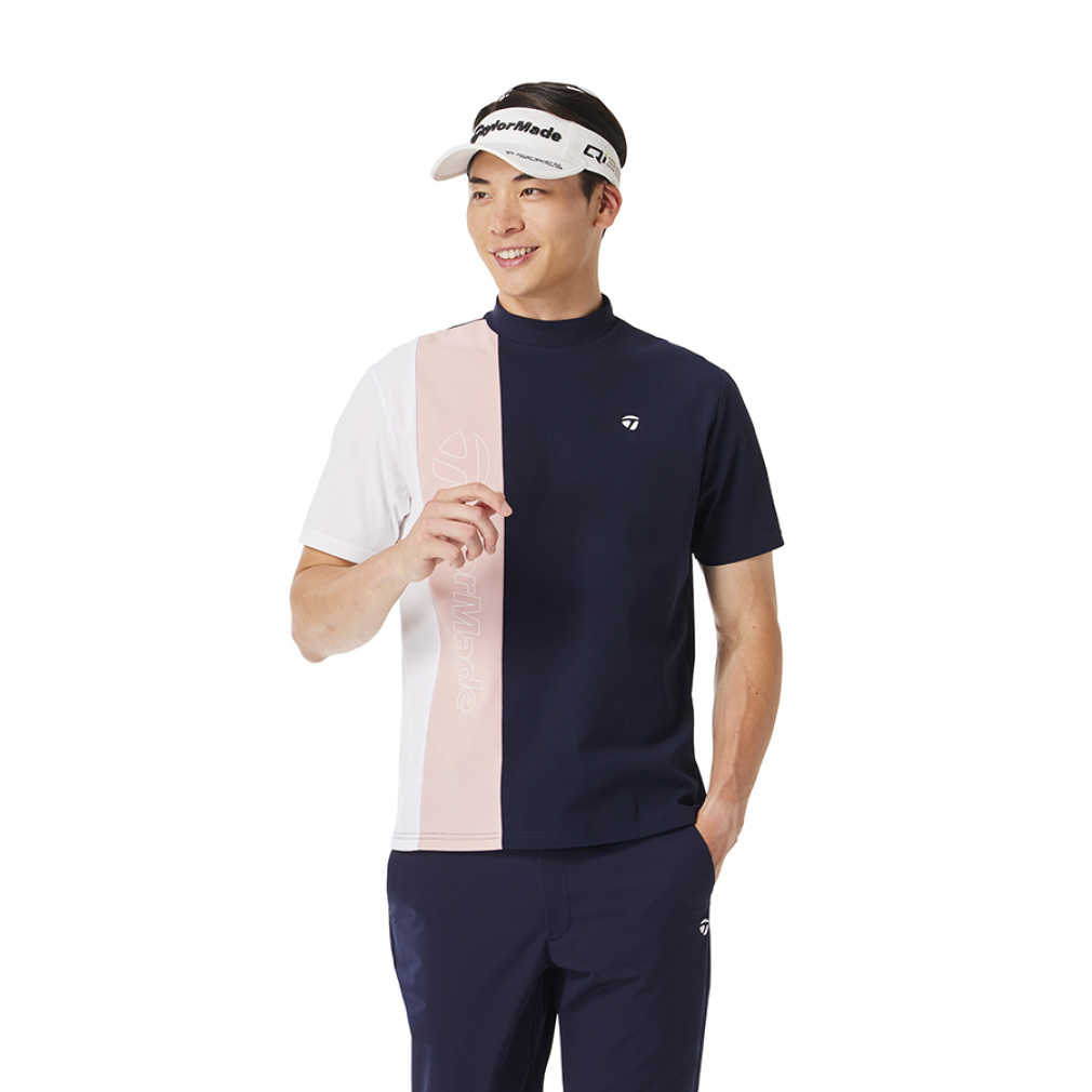 テーラーメイド ゴルフウェア 半袖シャツ 秋 冬 M カラーブロック S/S モック (UN968) メンズ TaylorMade