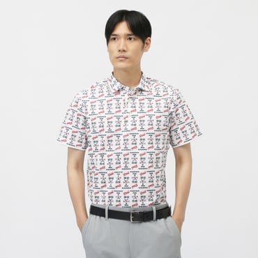 ドットメッシュ総柄半袖ポロシャツ 6215260703