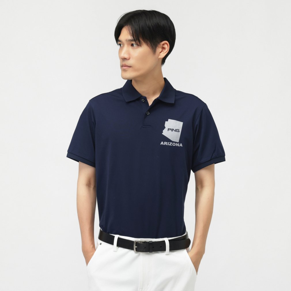 ピン ゴルフウェア 半袖シャツ 秋 冬 24FWストレッチカノコ半袖
