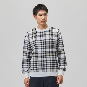 チェック柄 14G メッシュ ニット　0536270902