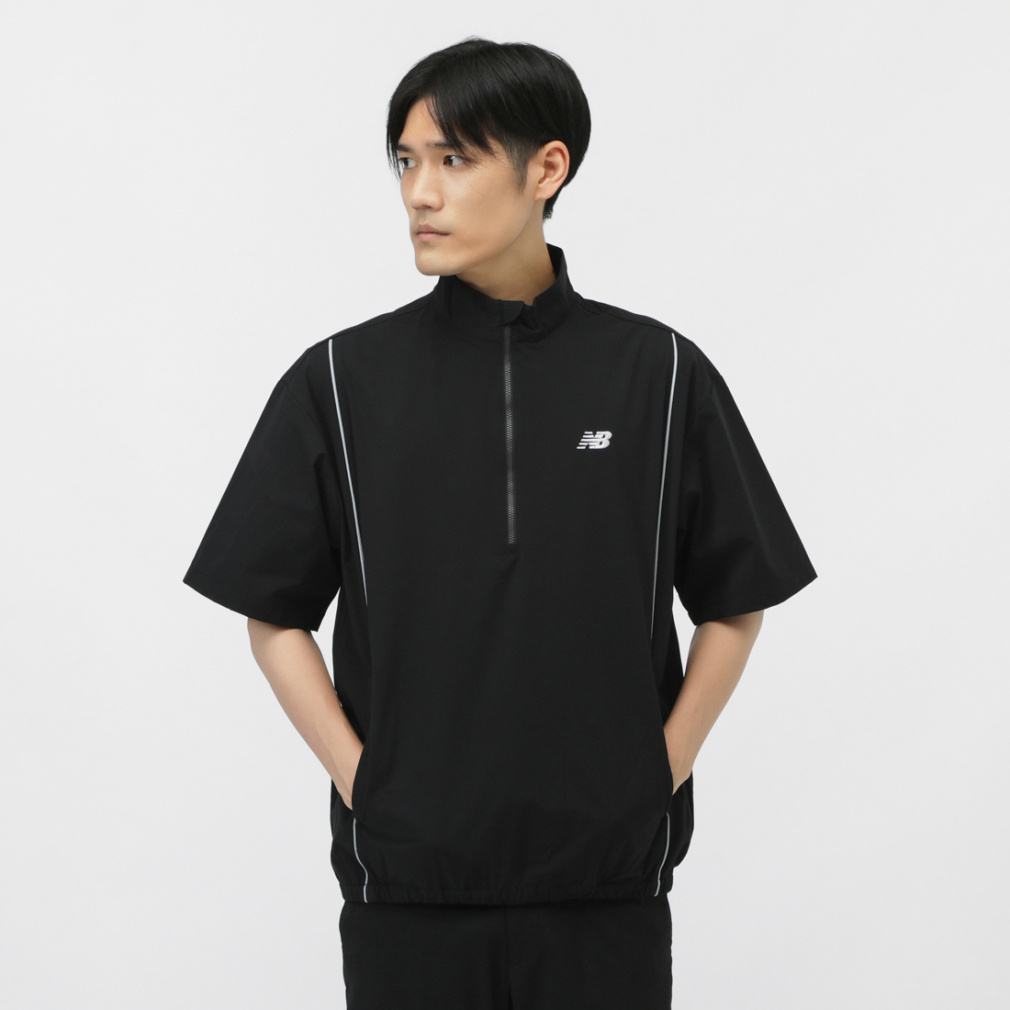 ニューバランス ゴルフウェア 半袖ウインドブレーカー 秋 冬 H/SLEEVE STAND ZIP BLOUSON (0125221002) メンズ New Balance