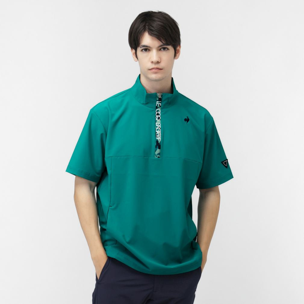 ルコックスポルティフ ゴルフ ゴルフウェア 半袖ウインドブレーカー 秋 冬 半袖ウインドブルゾン (LG5FWB80M) メンズ le coq sportif GOLF